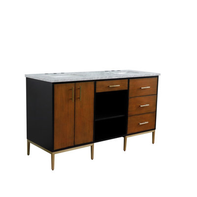 Ensemble de meuble-lavabo double 61 "
