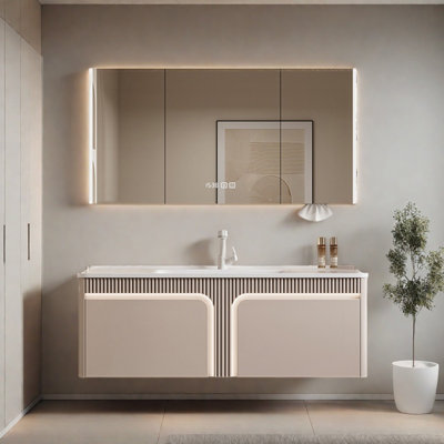 Light luxury cream-style bathroom cabinet