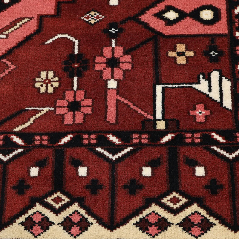 Sahara Oriental Area Rug in Red/Brown/Black/Beige, Rectangle 5' x 8'