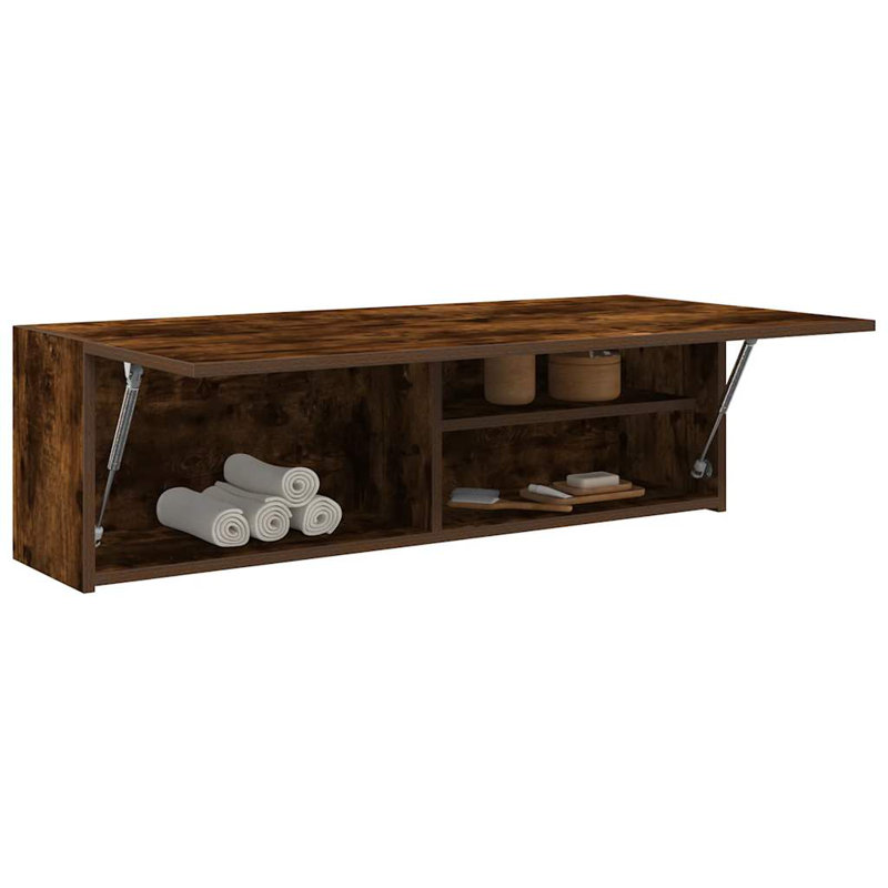 Bathroom Wall Cabinet, 11.8"H x 9.8"W x 39.4"L, Smoked Oak