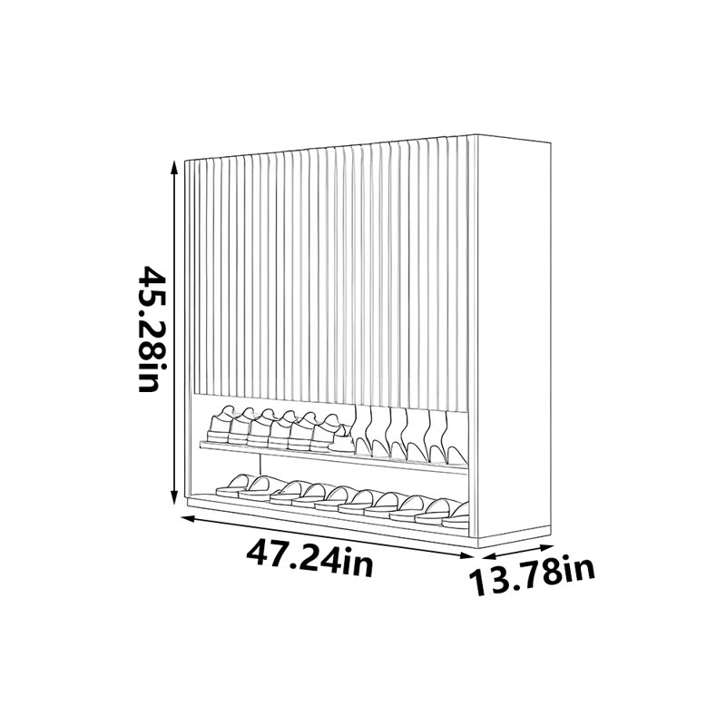 Retro fashion storage shoe cabinet, 45.28" H x 47.24" W x 13.78" D