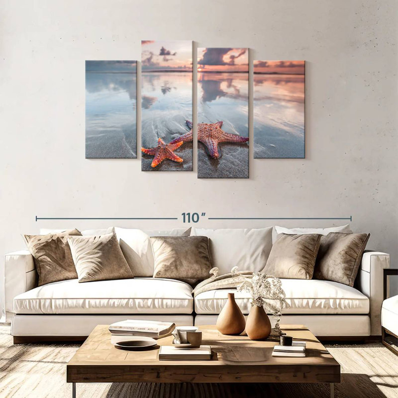 Brampt Beach Starfish Pair, 48" H x 75" W