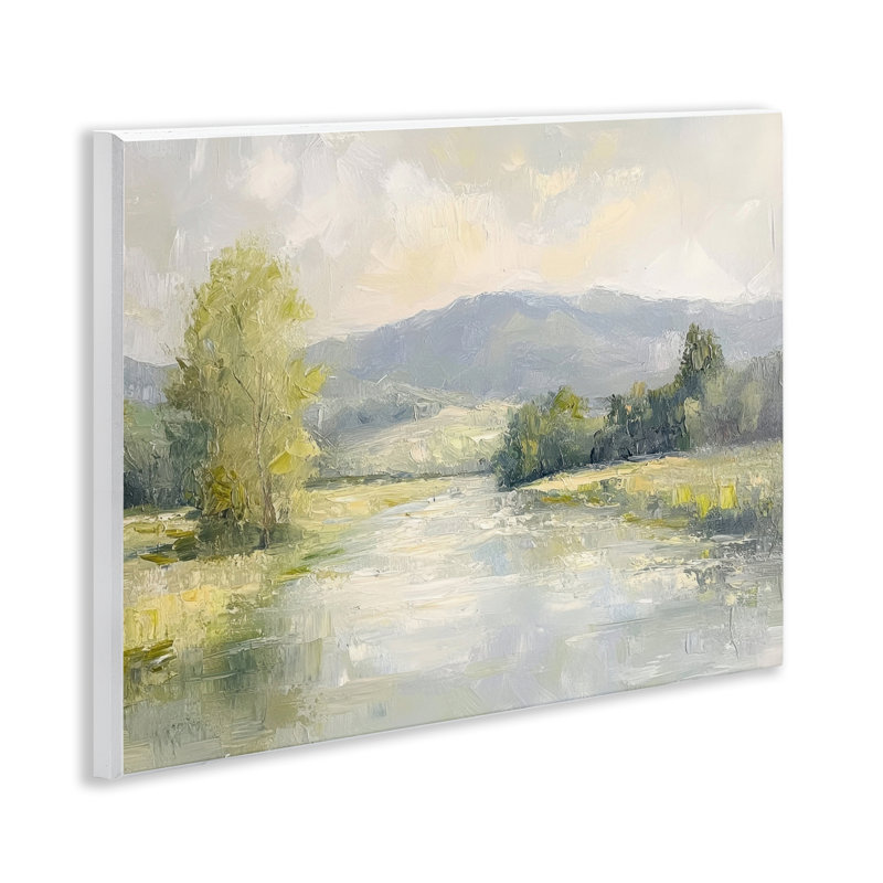 «Abstract River & Mountain Scene», plaque murale par Petal Prints Design