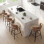 Swivel Upholstered Counter Stool with Metal Frame-453626688