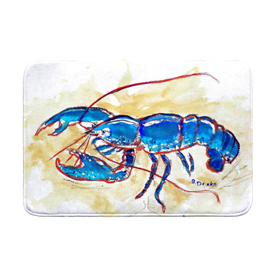 Tapis de bain bleu homard