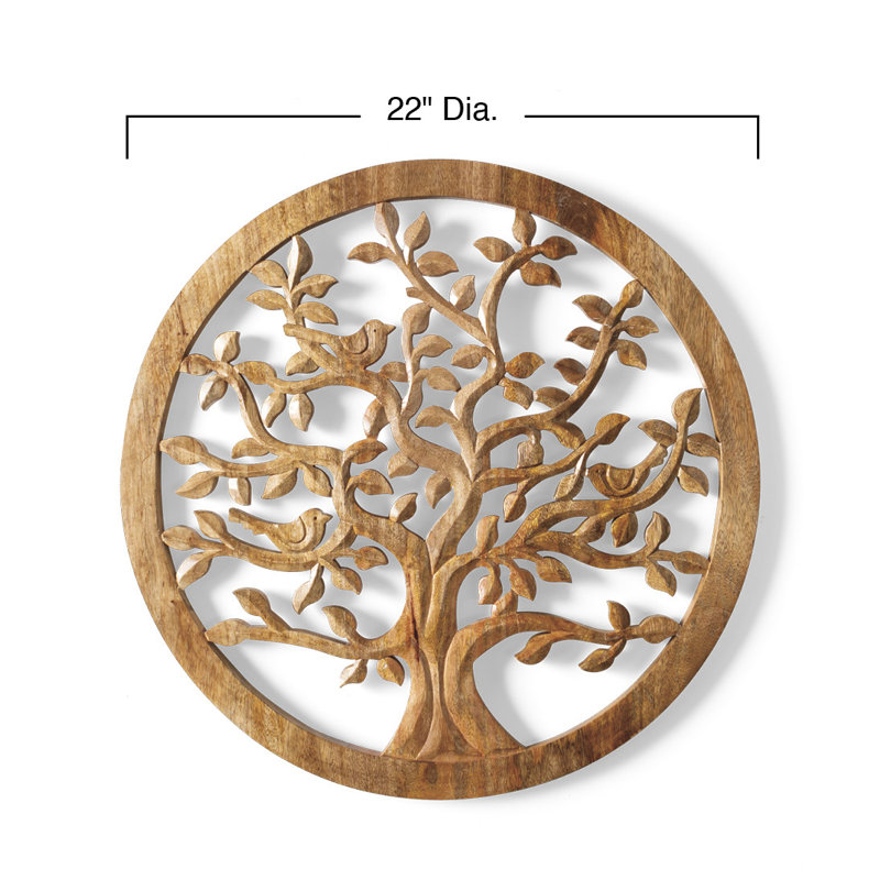 Wooden Carved Tree Of Life Wall Art