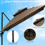 Base de parasol de patio décalée, rotation à 360 °, plateau double, 8 nervures, construction facile à incliner, manivelle, café avec conception à double plateau à 360 degrés, inclinaison sans effort,
