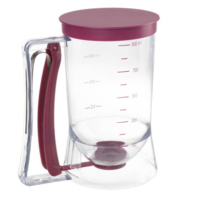 Pancake Batter Dispenser - 4-Cup Batter Dispenser with Squeeze Handle for Pancakes, Waffles, Muffins, and Crepes - Baking Tools (Purple)