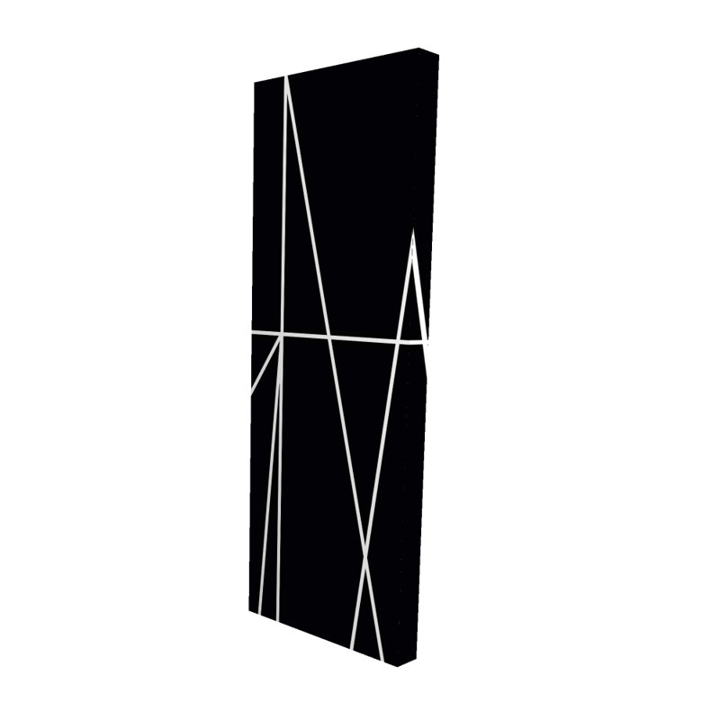 Rayures blanches sur fond noir | Décoration moderne sur toile abstraite