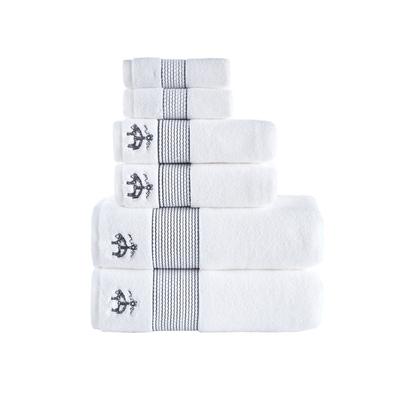 Ensemble 6 serviettes de bain en coton turque, Anthracite