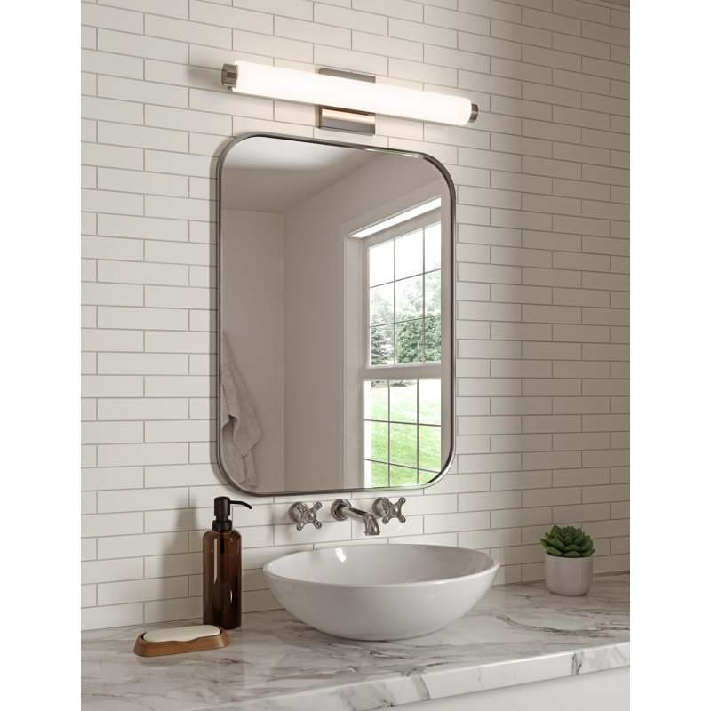 1 - Light LED Bath Bar, Drum, Polished Chrome