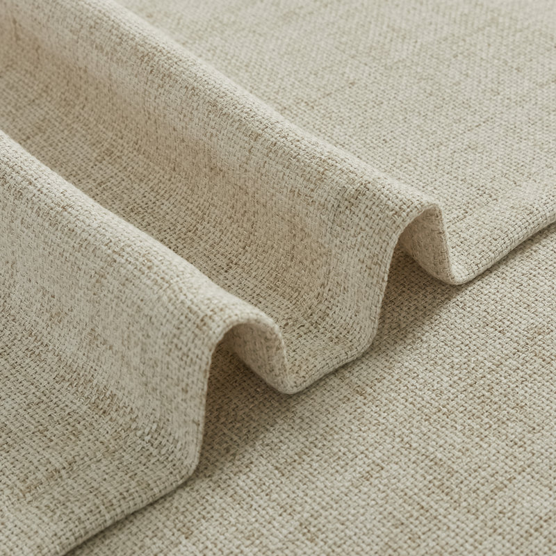Light Filtering Semi-Sheer Faux-Linen Grommet Curtains 2 Panels Set, 52" W x 84" L, Linen