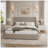 Solid Wood Platform Bed Frame with Headboard, No Box Spring Needed, Easy Assembly, King Size, Durable and Stylish-43860324-43860327