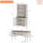 2 - Piece Office Set, 56" Executive Desk & Bookcase With Glass Doors, Rustic White