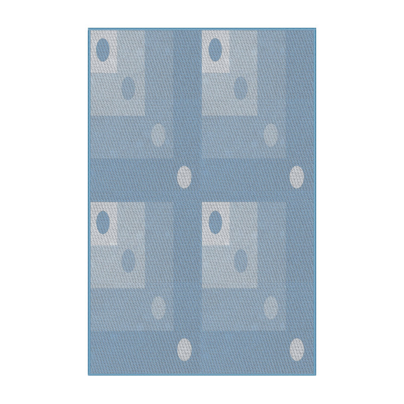 Tapis bleu/beige à motifs, Rectangle 2 pi x 3 pi
