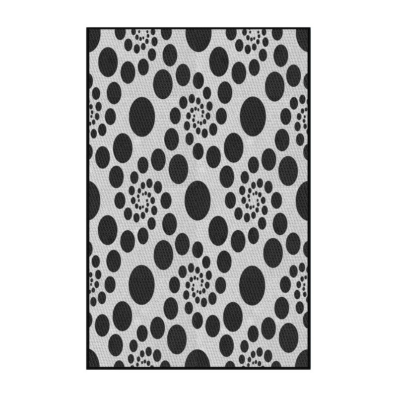 Tapis noir/blanc à motifs, Rectangle 2 pi x 4 pi