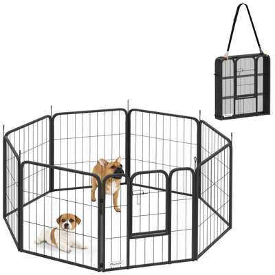 Parc pour chien 24 po 24 po, portatif pliable pour animaux 8 panneaux