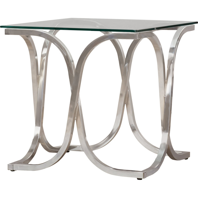 Rosso Glass Top End Table