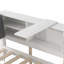 Lit plateforme en bois avec lit gigogne, tablettes et tête de lit avec rangement-865879674-865879673