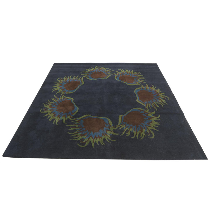 Tapis carré bleu marine Orlando