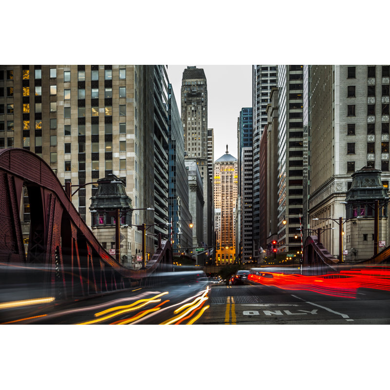 Downtown Chicago Traffic by AndrewSoundarajan - Wrapped Canvas Print, 81cm H x 122cm W