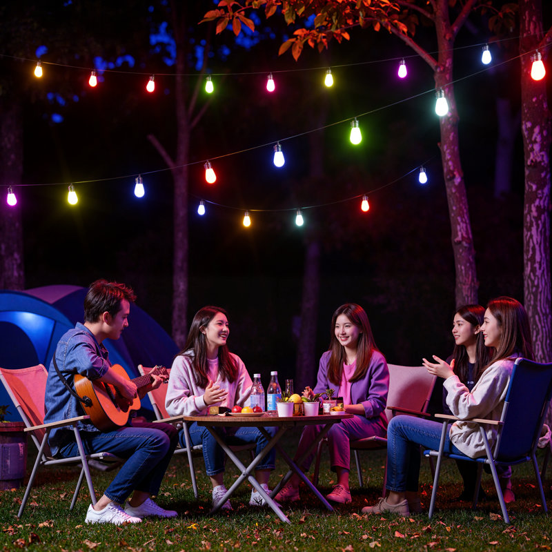 Guirlande lumineuse blanche chaude 48 "avec RVB 48" avec contrôle d'application, imperméable IP65