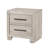 Ely Nightstand, 2 Drawers With Antique Brass Long Handles, Gray