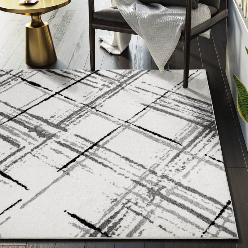 Zialan Plaid Indoor Rug, Rectangle 4' x 6'