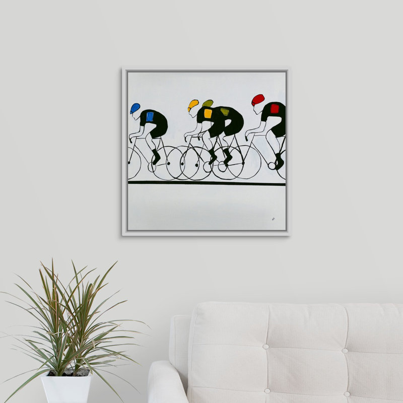 « break out », peinture sur toile, Cadre flottant blanc, H 21,7 po x l 21,7 po x P 1,75 po