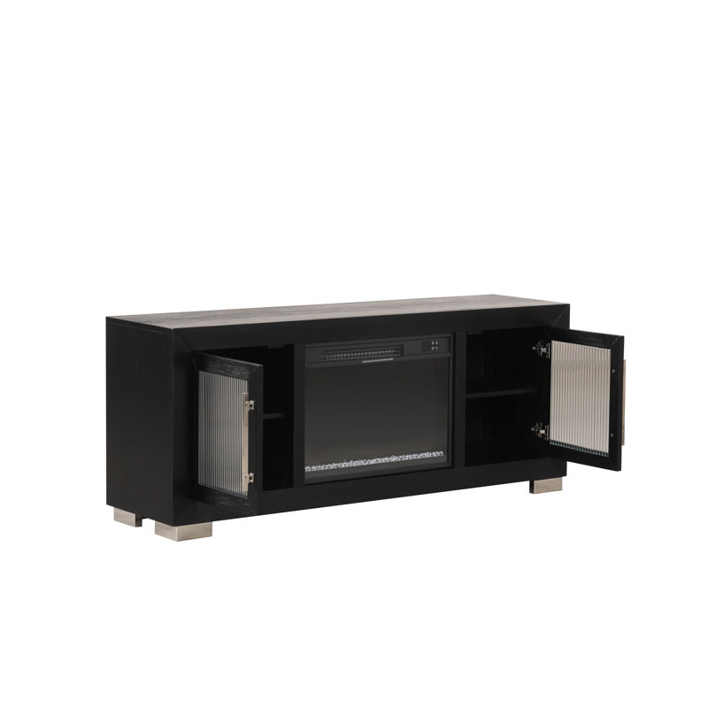 Meuble télé avec foyer électrique Dutchover, H 24,5 po x L 60 po x l 15,5 po