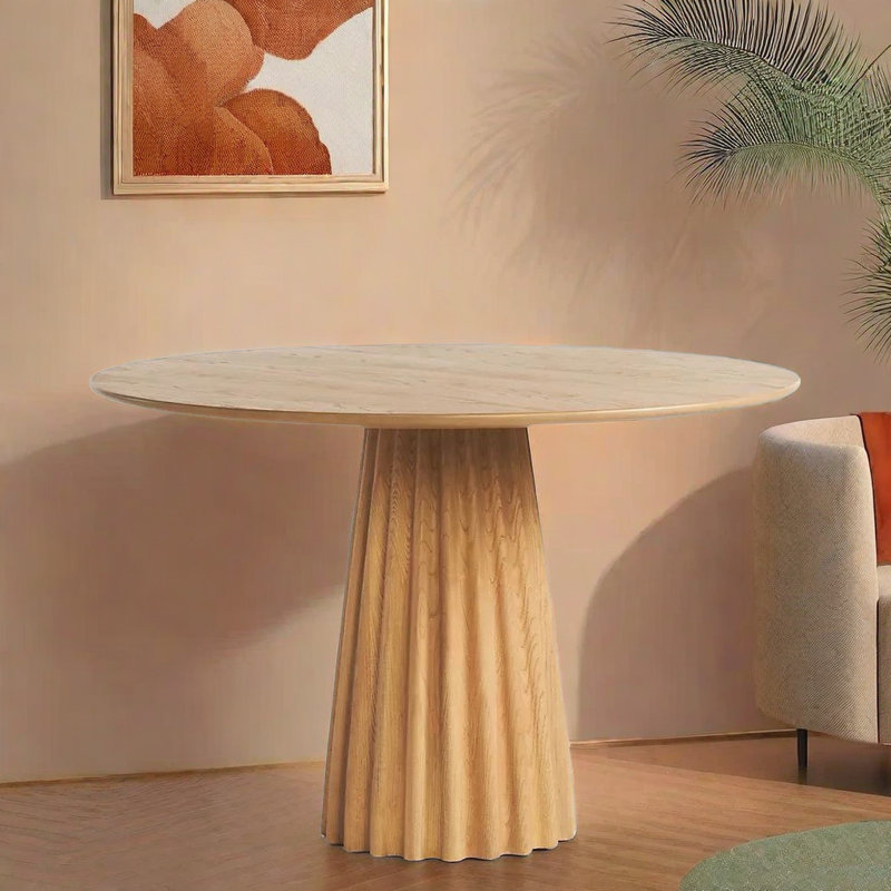 Table de salle à manger ronde tout en bois, H 29,53 po x L 51,18 po x l 51,18 po