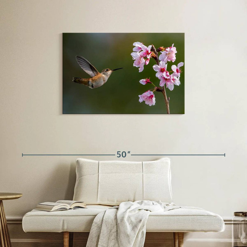 Colibri fleur de cerisier Brampt, H 24 po x l 36 po