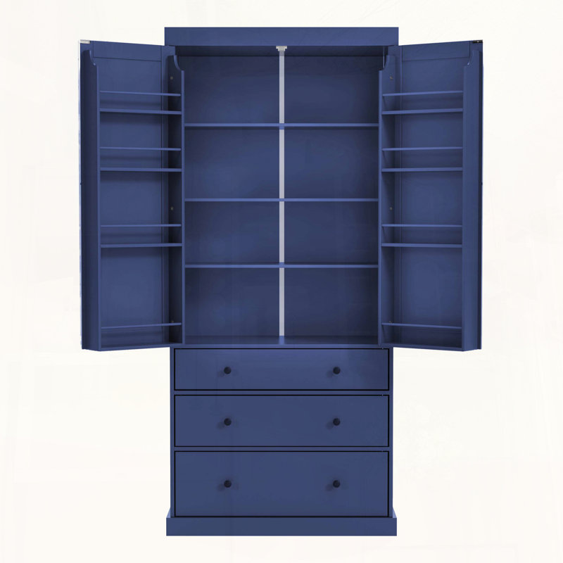 77 garde-manger de style campagnard avec 8 tablettes de porte et 3 tiroirs