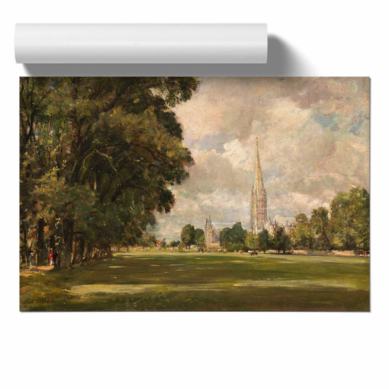 Salisbury Cathedral Vol.3 by John Constable - No Frame Painting, 42cm H x 59cm W x 0.1cm D