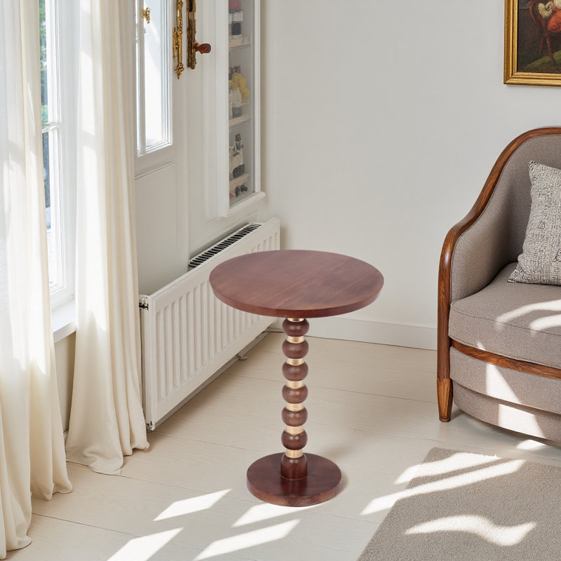 Mango Wood Round End Table