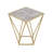 CREATIVE SIMPLE GLASS SIDE TABLE,GOLD+WHITE COLOR