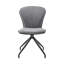 Chaise d'appoint de salle à manger en tissu gris et similicuir avec finition noire - ensemble de 2