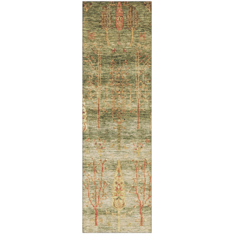 Premium Machine Washable Mayfield AMF1922 Floral Rug, Runner 2'3" x 7'6"