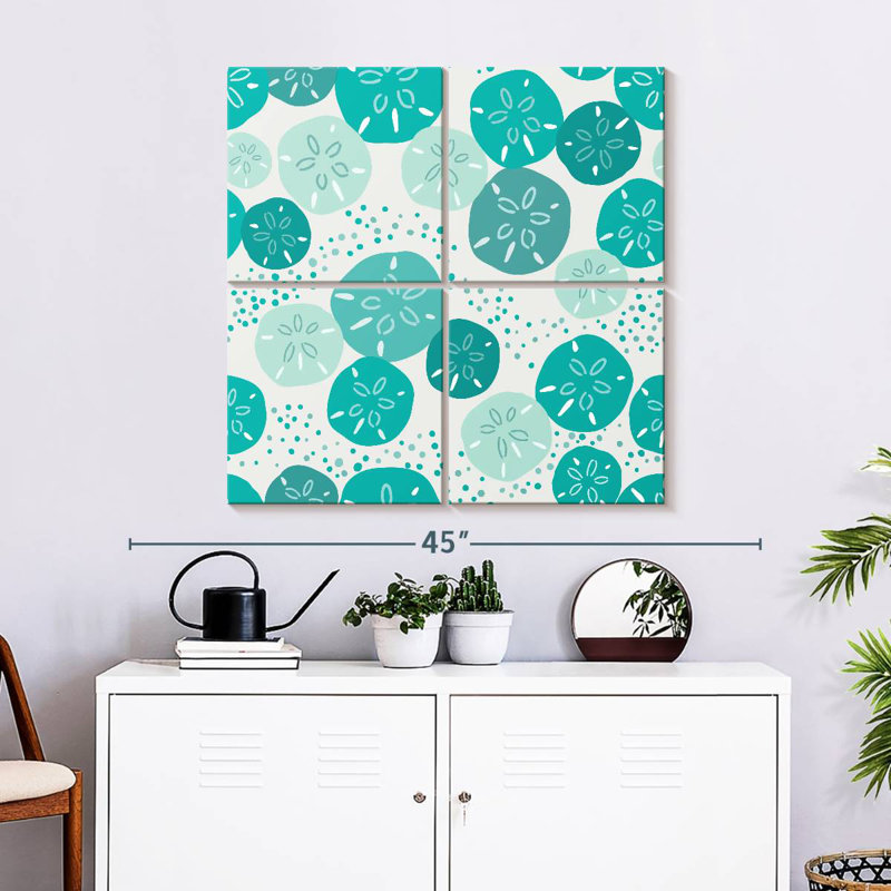 Brampt sable turquoise Dollars, H 32 po x l 32 po