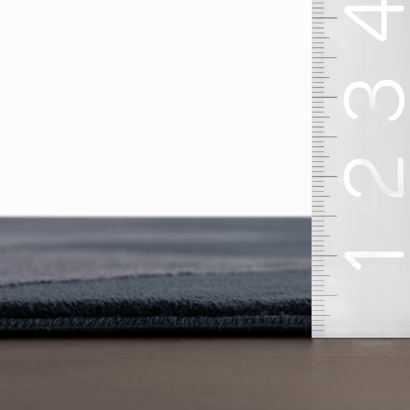  Erielle Diamond Washable Area Rug, Rectangle 3'6" x 5', Blue
