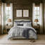 Ensemble de couvre-lit standard en coton moka / gris anthracite 2 pièces Indali-73813260