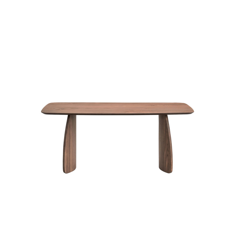 Elegant Walnut Table - Rectangular Fixed Stable Strong Wooden Top Synthetic Wood Finish Dining Tabletop Build