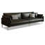 Canapé modulaire noir en cuir véritable-1095856952