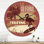 California Surfing Silhouette of FLamingo on Surfboard - Horloge murale moderne