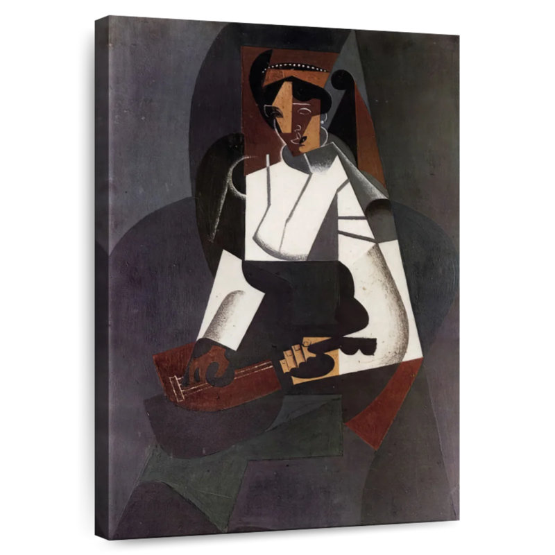 Femme à la mandoline, H 36 po x l 24 po