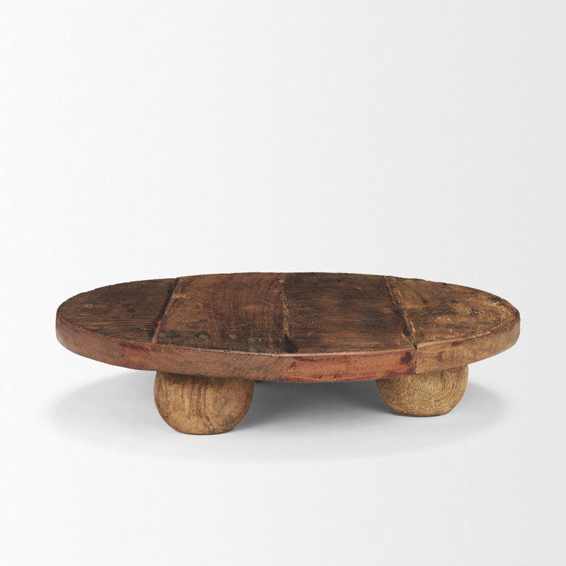 Grand plateau en bois massif récupéré Kerra, H 3 po x l 14 po x P 14 po