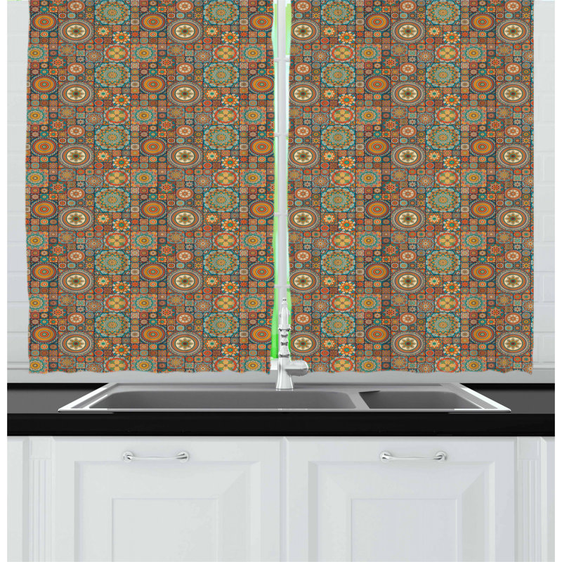 Geometric Tailored Kitchen Curtain