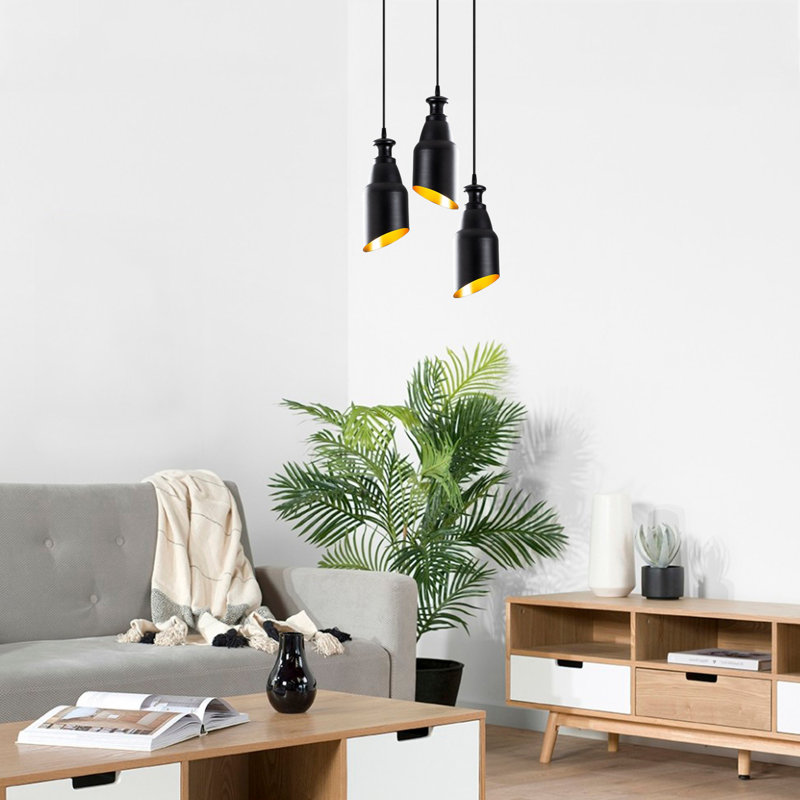 Luminaire suspendu en grappe à 3 lumières Excalibur