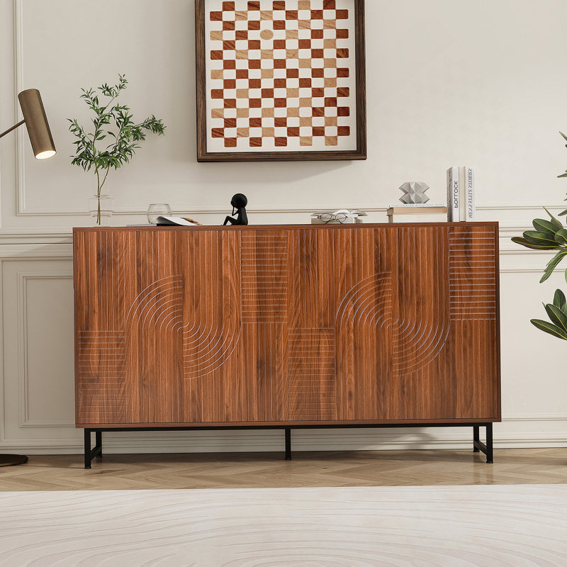 Accent Cabinet, Sideboard Buffet Cabinet With Metal Legs For Living Room, Dining Room, Entryway
