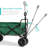 36 in. Folding Multipurpose Indoor Outdoor Utility Cart with Swivel Wheels, Adjustable Handle